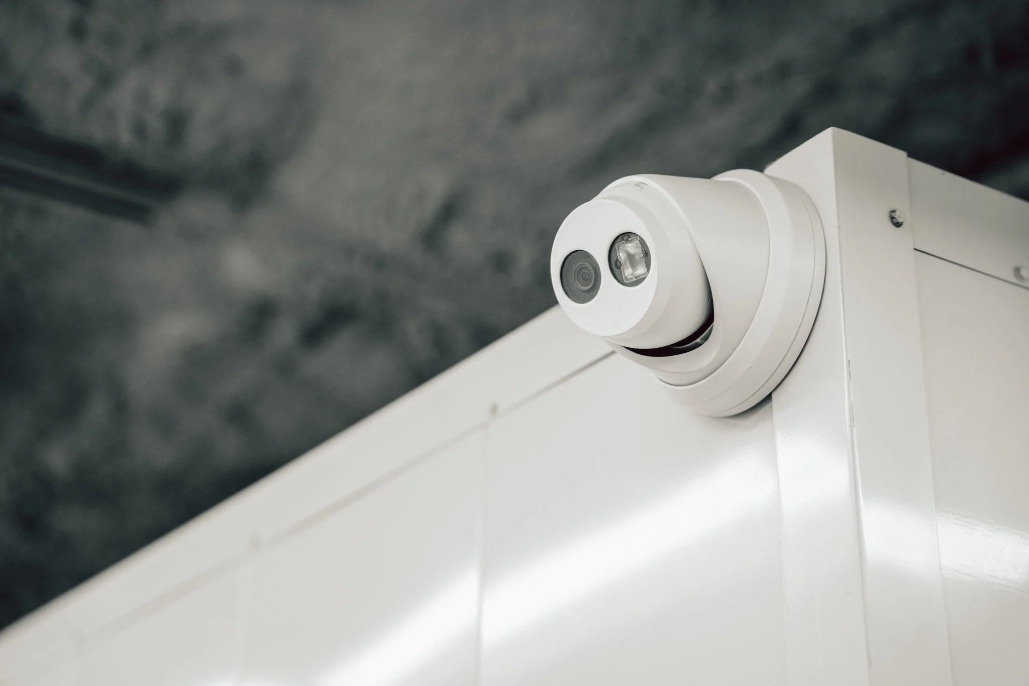 Security system mounted to storage unit