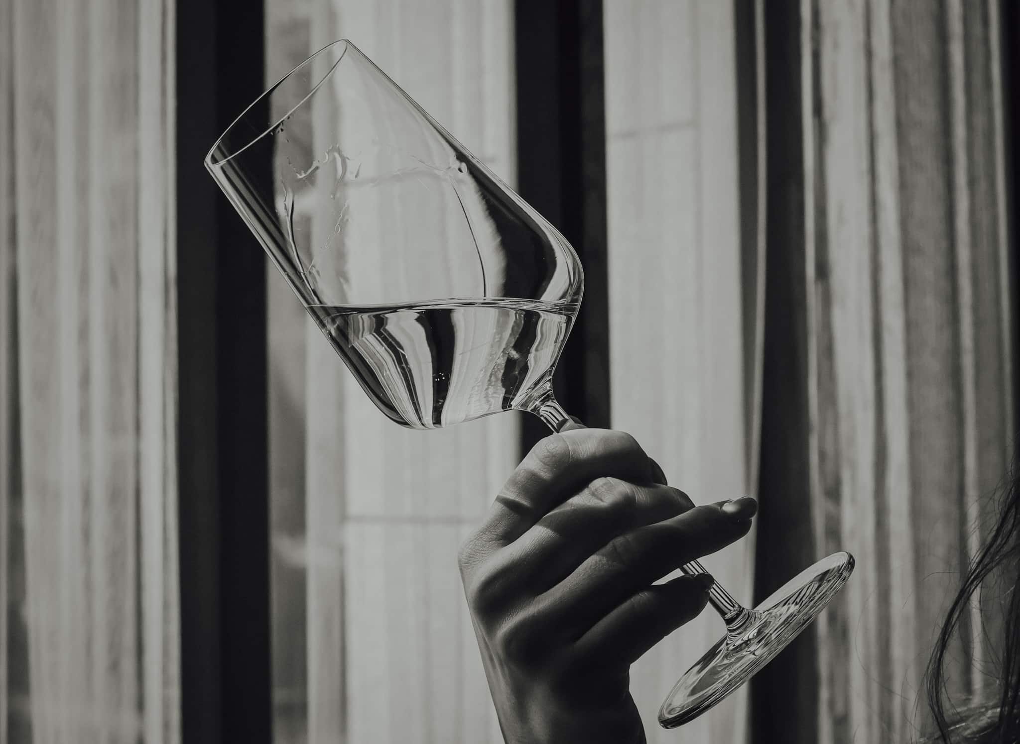 Wine glass elegantly held